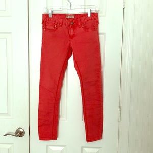 Free People coral/salmon cropped jeans Size 26